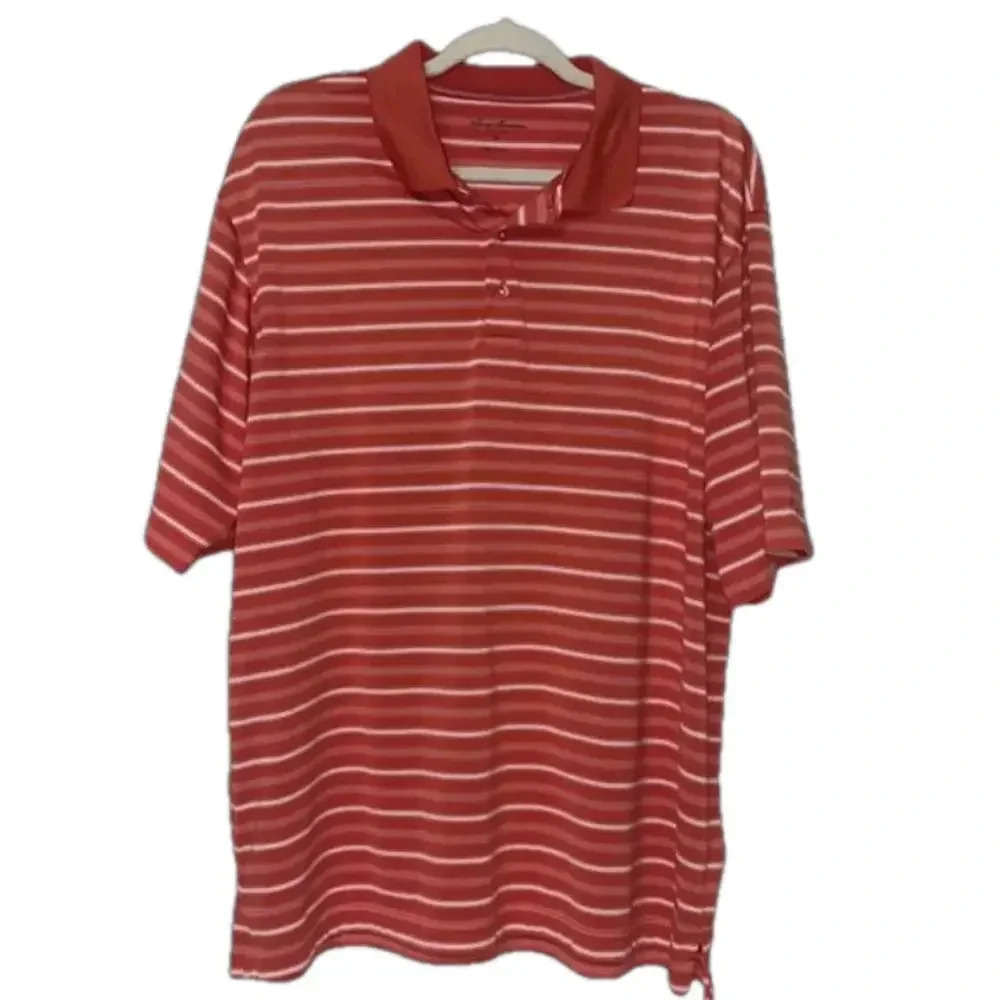 Imperfect polo XL Tommy Armour Dri Logic golf shirt orange stripe polo